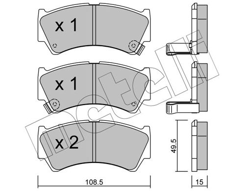 METELLI 22-0436-0 Brake Pad Set, disc brake