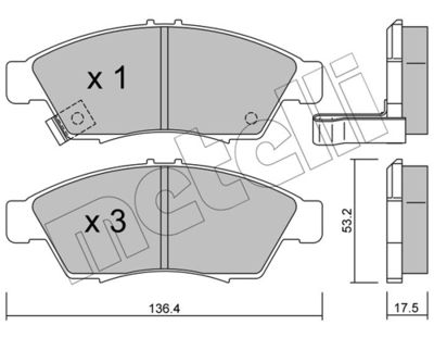 Brake Pad Set, disc brake METELLI 22-0437-0