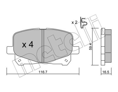 Brake Pad Set, disc brake METELLI 22-0443-0