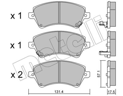 Brake Pad Set, disc brake METELLI 22-0446-0