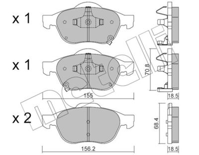 Brake Pad Set, disc brake METELLI 22-0448-0