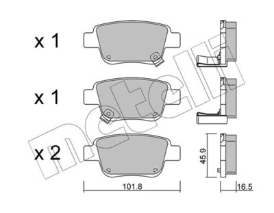 Brake Pad Set, disc brake METELLI 22-0451-0