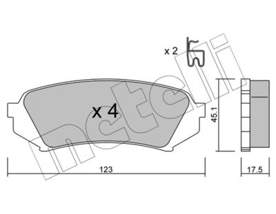 Brake Pad Set, disc brake METELLI 22-0453-0