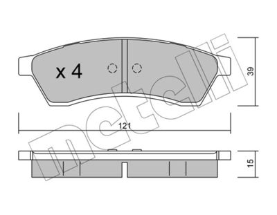 Brake Pad Set, disc brake METELLI 22-0510-0