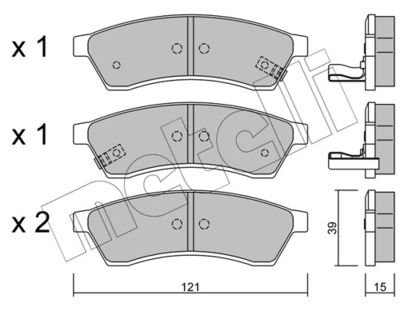 Brake Pad Set, disc brake METELLI 22-0510-1