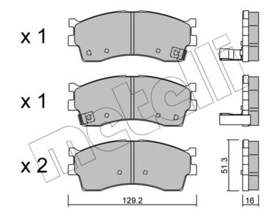 Brake Pad Set, disc brake METELLI 22-0512-0