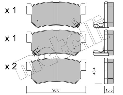 METELLI 22-0519-0 Brake Pad Set, disc brake