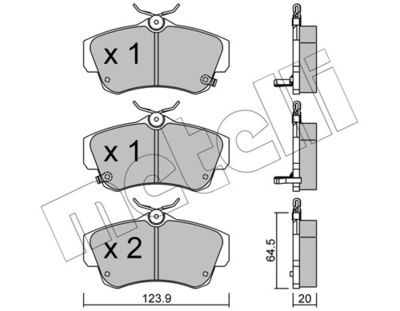 Brake Pad Set, disc brake METELLI 22-0521-0