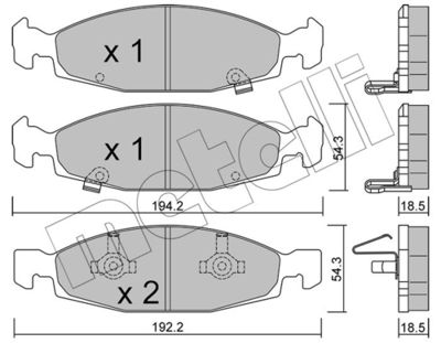 Brake Pad Set, disc brake METELLI 22-0525-0