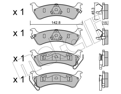METELLI 22-0527-0 Brake Pad Set, disc brake