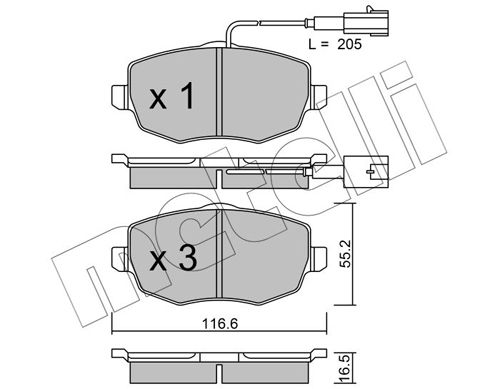 METELLI 22-0528-1 Brake Pad Set, disc brake