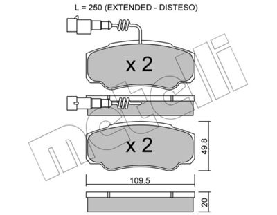 Brake Pad Set, disc brake METELLI 22-0532-1