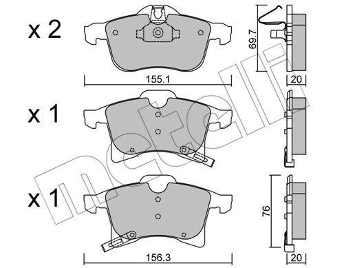 METELLI 22-0539-0 Brake Pad Set, disc brake