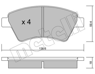 Brake Pad Set, disc brake METELLI 22-0544-0