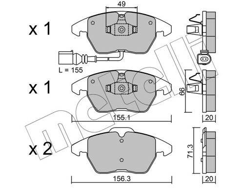METELLI 22-0548-0 Brake Pad Set, disc brake