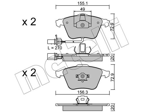 METELLI 22-0549-1 Brake Pad Set, disc brake