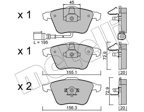 METELLI 22-0549-2 Brake Pad Set, disc brake