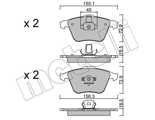 METELLI 22-0549-3 Brake Pad Set, disc brake