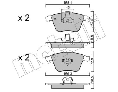 Brake Pad Set, disc brake METELLI 22-0549-3