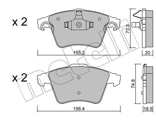 METELLI 22-0552-3 Brake Pad Set, disc brake
