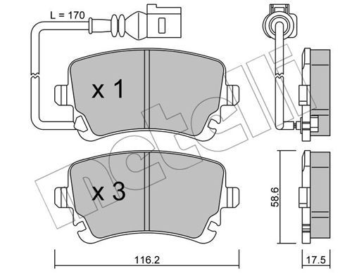 METELLI 22-0554-0 Brake Pad Set, disc brake