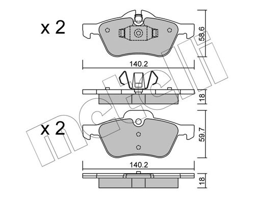 METELLI 22-0555-0 Brake Pad Set, disc brake