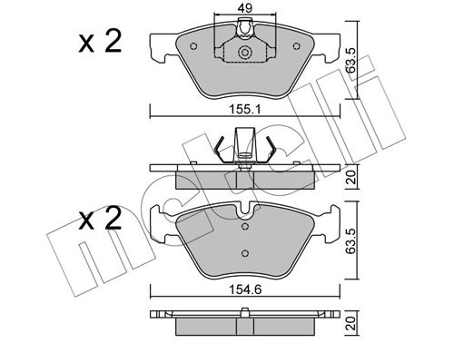 METELLI 22-0557-0 Brake Pad Set, disc brake