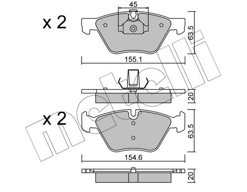 METELLI 22-0557-3 Brake Pad Set, disc brake