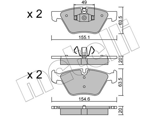 METELLI 22-0557-5 Brake Pad Set, disc brake