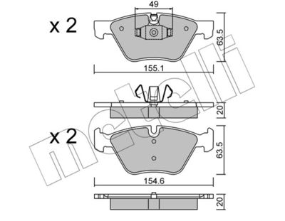 Brake Pad Set, disc brake METELLI 22-0557-5