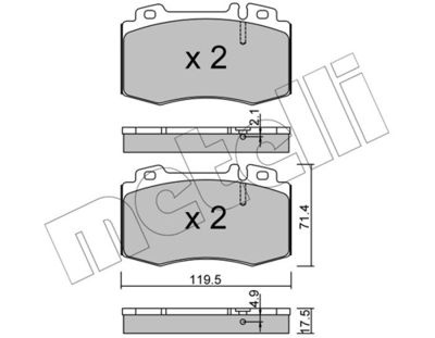Brake Pad Set, disc brake METELLI 22-0563-5