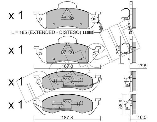 METELLI 22-0569-0 Brake Pad Set, disc brake