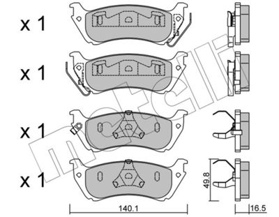 Brake Pad Set, disc brake METELLI 22-0570-0