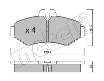 Brake Pad Set, disc brake METELLI 22-0572-0