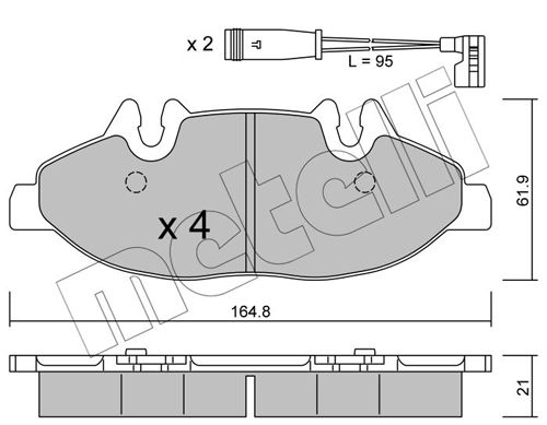 METELLI 22-0575-0K Brake Pad Set, disc brake