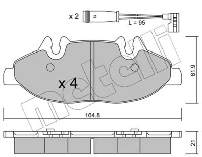 Brake Pad Set, disc brake METELLI 22-0575-0K