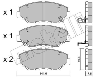 Brake Pad Set, disc brake METELLI 22-0606-0