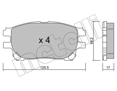 Brake Pad Set, disc brake METELLI 22-0615-0