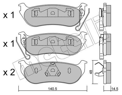 METELLI 22-0627-0 Brake Pad Set, disc brake
