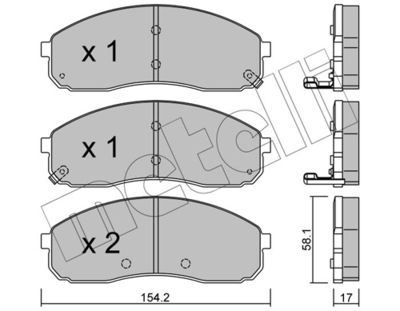 Brake Pad Set, disc brake METELLI 22-0631-0
