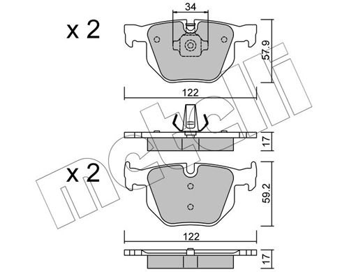METELLI 22-0644-4 Brake Pad Set, disc brake