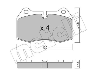 Brake Pad Set, disc brake METELLI 22-0645-0