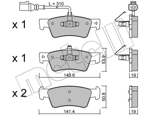 METELLI 22-0661-1 Brake Pad Set, disc brake
