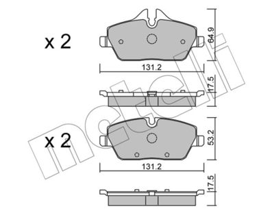 Brake Pad Set, disc brake METELLI 22-0664-0
