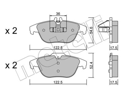 Brake Pad Set, disc brake METELLI 22-0666-0