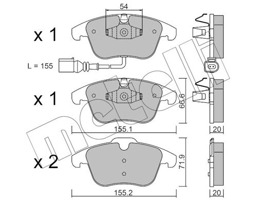 METELLI 22-0675-1 Brake Pad Set, disc brake