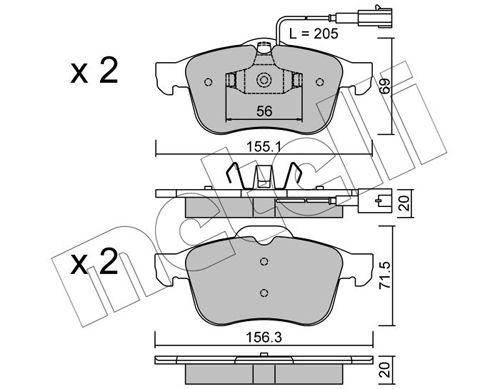 METELLI 22-0703-0 Brake Pad Set, disc brake