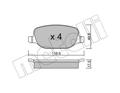 Brake Pad Set, disc brake METELLI 22-0704-0