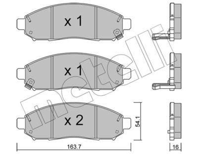 Brake Pad Set, disc brake METELLI 22-0743-1