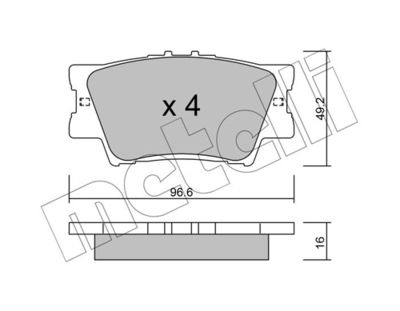 Brake Pad Set, disc brake METELLI 22-0749-0